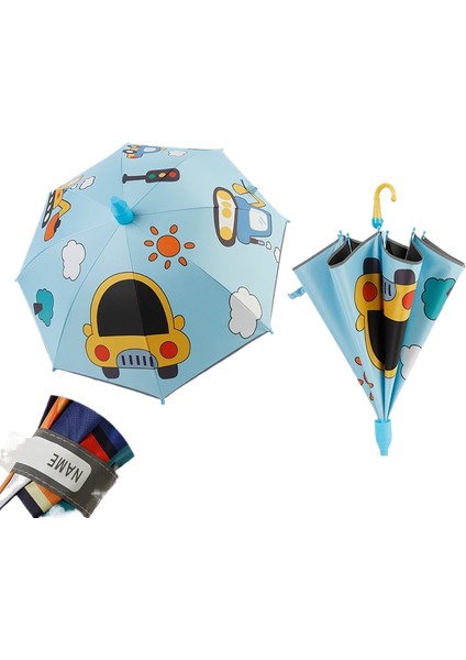 Çocuk Şemsiyesi Sevimli Karikatür Uzun Saplı Şemsiye Güneş Kremi Vinil Şemsiye Çocuklar 6-12 Yaş Isim Etiketi ile (Yurt Dışından)