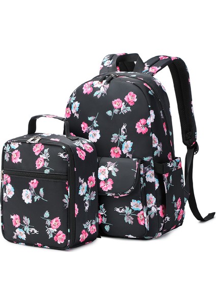 Omuz Çantası Kız Ortaokul ve Lise Öğrencileri Okul Çantası Iki Set Açık Hava Eğlence Baskı Su Geçirmez (Yurt Dışından)