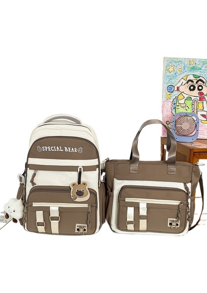 Ortaokul ve Lise Öğrencileri Okul Çantası Büyük Kapasiteli Iki Set Öğretici Omuz Çantası (Yurt Dışından)