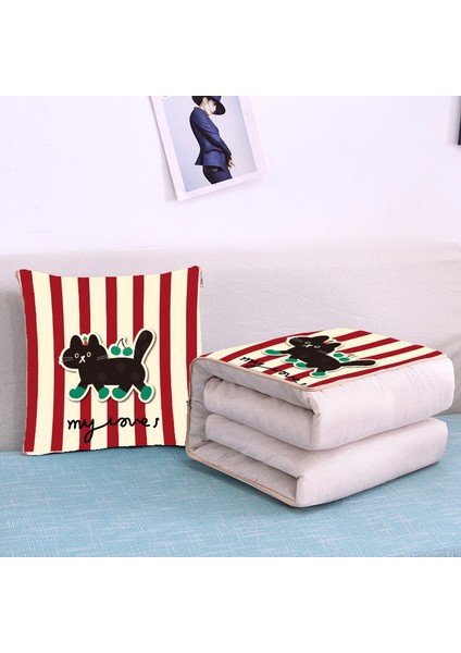 Üzerinde Logo Baskılı Ikisi Bir Arada Yastık Yorganı, Çok Fonksiyonlu Araba Kanepe Yastığı Yorganı (Yurt Dışından)
