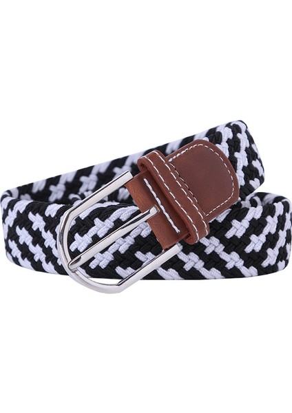 Moda Kadın Kemeri El Dokuması Pim Tokası Çok Yönlü Kemer Deseni Dimi Erkek Geniş Bel Contası Elastik Bel (Yurt Dışından)