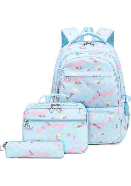 Üç Set Ilk ve Ortaokul Öğrencisi Okul Çantası Büyük Kapasiteli Kampüs Omuz Çantası (Yurt Dışından)