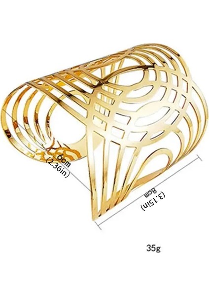 Kadınlar Için Manşet Bileklik Bilezik Açık Geniş Tel Bilezikler Altın Renkli Bilek Manşet Sargısı Bilezik Metal Renk: Gd4 (Yurt Dışından)