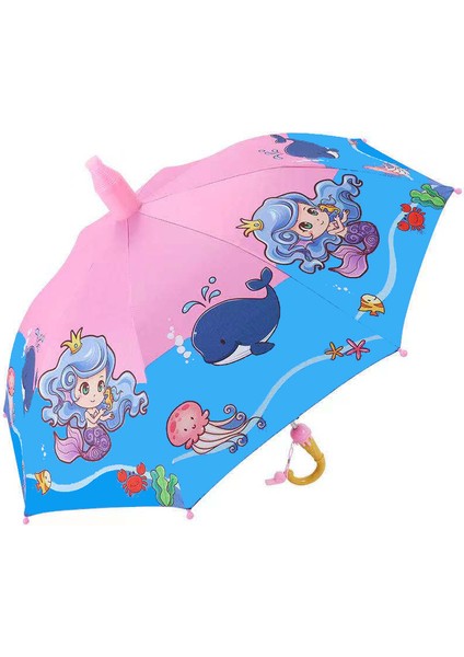 Çocuk Şemsiyesi Karikatür Yağmur ve Güneşli Çift Kullanımlı Ilkokul Öğrencileri Okula Özel Otomatik Güneşlik Güneş Şemsiyesi (Yurt Dışından)