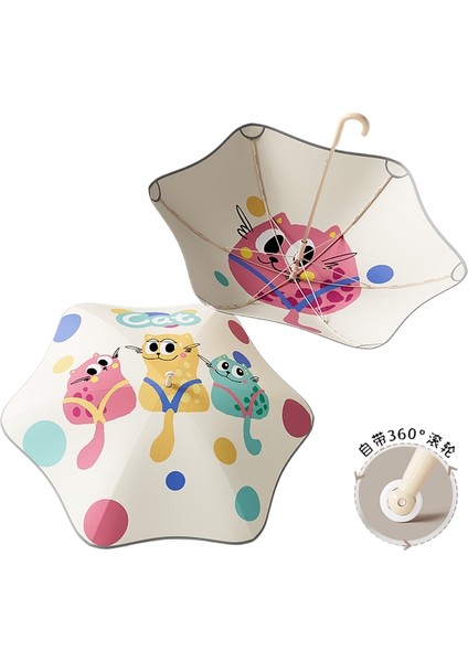 Rulo Çift Güvenlik Yuvarlatılmış Köşe Düz Çubuk Uzun Saplı Şemsiye Vinil Şemsiye Güneşlik Yağmur Şemsiyesi Anaokulu Çocuk Şemsiyesi (Yurt Dışından)