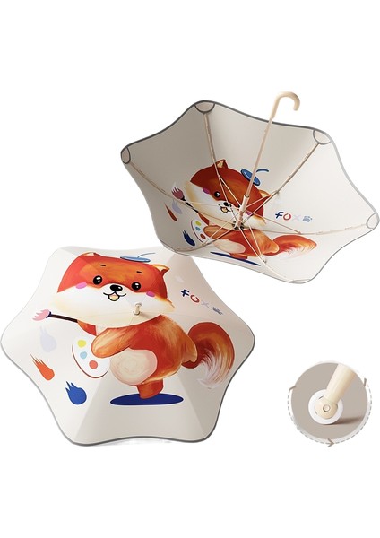 Rulo Çift Güvenlik Yuvarlatılmış Köşe Düz Çubuk Uzun Saplı Şemsiye Vinil Şemsiye Güneşlik Yağmur Şemsiyesi Anaokulu Çocuk Şemsiyesi (Yurt Dışından)