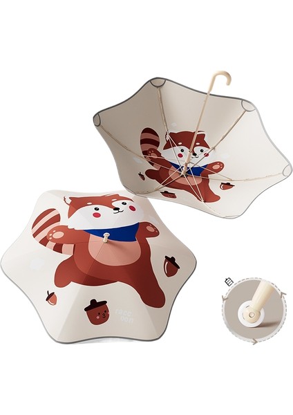 Rulo Çift Güvenlik Yuvarlatılmış Köşe Düz Çubuk Uzun Saplı Şemsiye Vinil Şemsiye Güneşlik Yağmur Şemsiyesi Anaokulu Çocuk Şemsiyesi (Yurt Dışından)