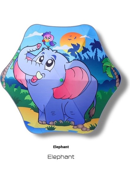 Karikatür Yuvarlatılmış Köşeler Sarılmış Yansıtıcı Şerit Çocuk Şemsiyesi Öğrenciler Kavisli Sap Manuel Vinil Şemsiye (Yurt Dışından)