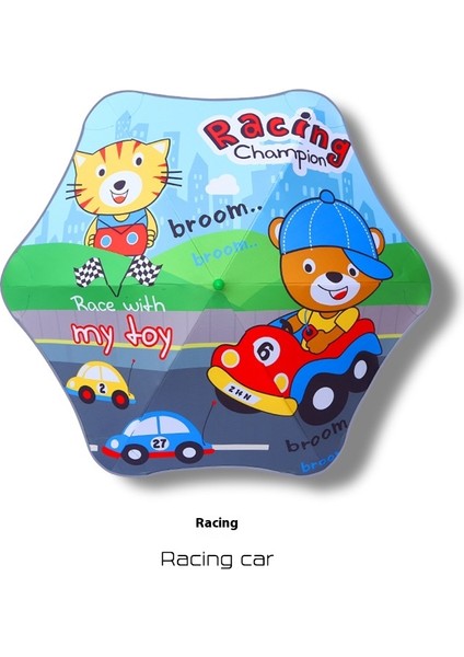 Karikatür Yuvarlatılmış Köşeler Sarılmış Yansıtıcı Şerit Çocuk Şemsiyesi Öğrenciler Kavisli Sap Manuel Vinil Şemsiye (Yurt Dışından)