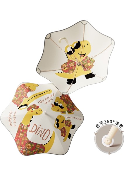 Rulo Çift Güvenlik Yuvarlatılmış Köşe Düz Çubuk Uzun Saplı Şemsiye Vinil Şemsiye Güneşlik Yağmur Şemsiyesi Anaokulu Çocuk Şemsiyesi (Yurt Dışından)