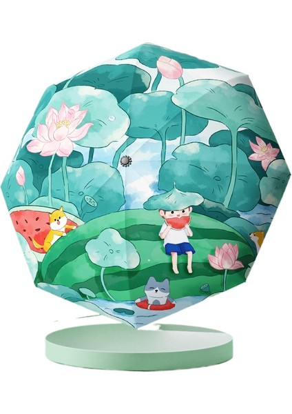 Çocuk Şemsiyesi Erkek Kız Okul Özel Güneşli Yağmur Çift Kullanımlı Güneş Kremi Uv Uzun Saplı Şemsiye (Yurt Dışından)