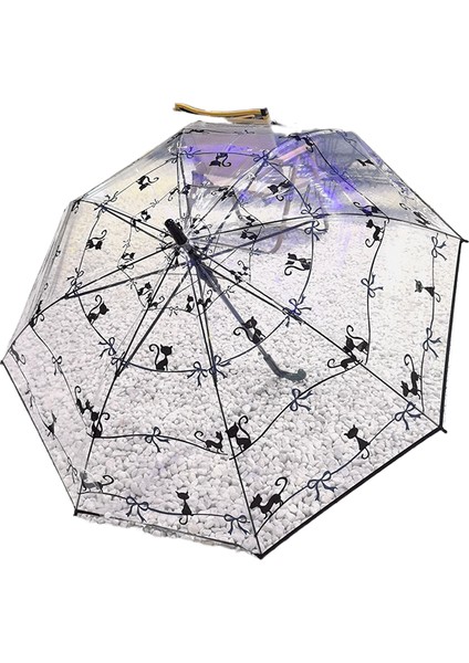 Çocuk Sevimli Şeffaf Uzun Saplı Kemer Şemsiye (Yurt Dışından)
