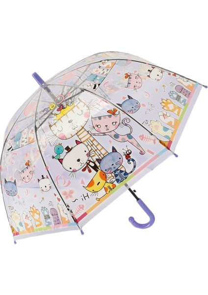 Şeffaf Şemsiye Çocuk Tarzı Sevimli Karikatür Desen Şeffaf Küçük Şemsiye Anaokulu (Yurt Dışından)