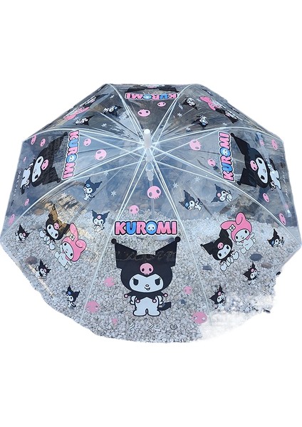 Çocuk Sevimli Şeffaf Uzun Saplı Kemer Şemsiye (Yurt Dışından)