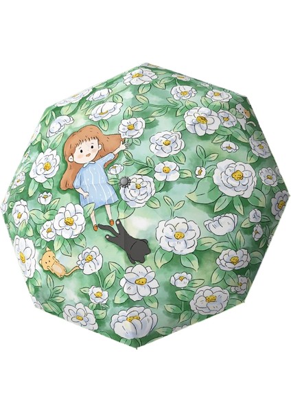 Çocuk Şemsiyesi Erkek Kız Okul Özel Güneşli Yağmur Çift Kullanımlı Güneş Kremi Uv Uzun Saplı Şemsiye (Yurt Dışından)