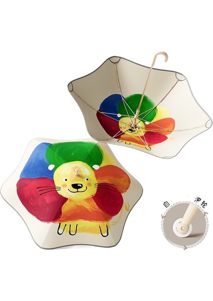 Rulo Çift Güvenlik Yuvarlatılmış Köşe Düz Çubuk Uzun Saplı Şemsiye Vinil Şemsiye Güneşlik Yağmur Şemsiyesi Anaokulu Çocuk Şemsiyesi (Yurt Dışından)