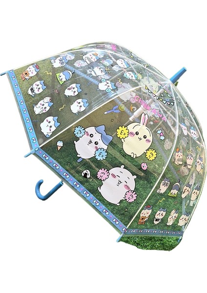 Çocuk Sevimli Şeffaf Uzun Saplı Kemer Şemsiye (Yurt Dışından)
