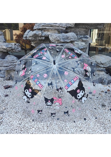 Çocuk Sevimli Şeffaf Uzun Saplı Kemer Şemsiye (Yurt Dışından)