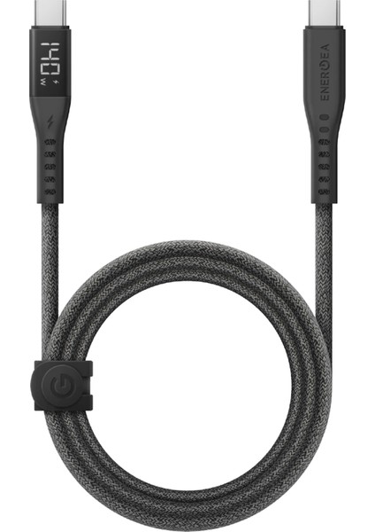 Flow 1.5m 240W Dijital Göstergeli Type-C To Type-C Pd Hızlı Şarj Kablosu