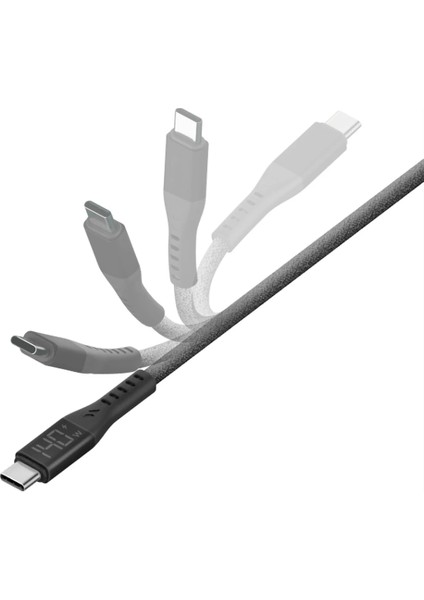 Flow 1.5m 240W Dijital Göstergeli Type-C To Type-C Pd Hızlı Şarj Kablosu modelleri