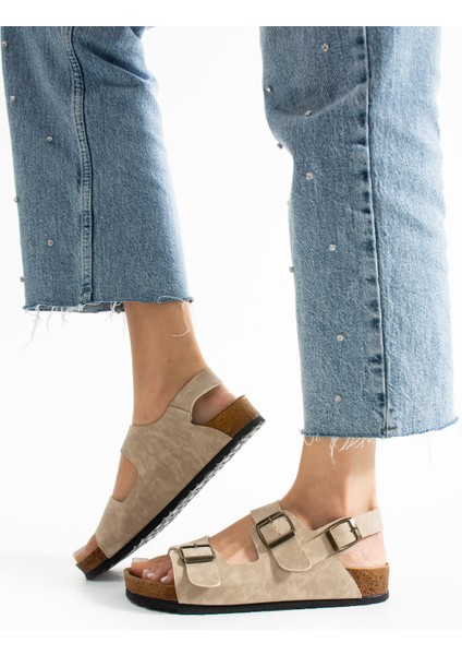 Holm Çift Tokalı Bej Kadın Sandalet fiyatları