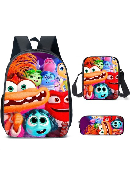 Içten Dışa Öğrenci Sırt Çantası/omuz Çantası/kalem Kutusu Üç Parçalı Set (Yurt Dışından)