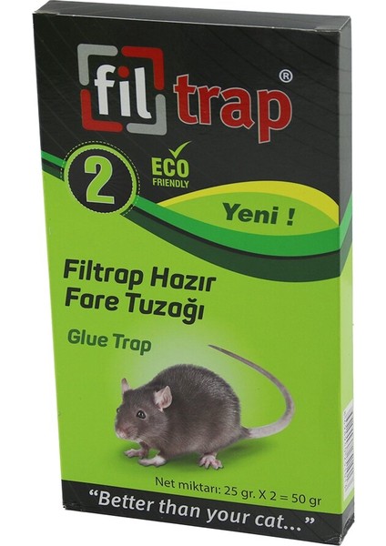 Filtrap 2pcs Hazır Fare Tuzak Plastik Levha=yapışkanlı 11 X19.8CM 2 x 25GR (4401)