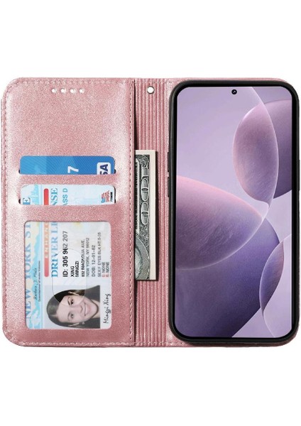 Xiaomi Poco X7 Pro Için Flip Case El Kayışı Cüzdan Eşkenar Dörtgen Şekli Standı Kullanımı (Yurt Dışından)