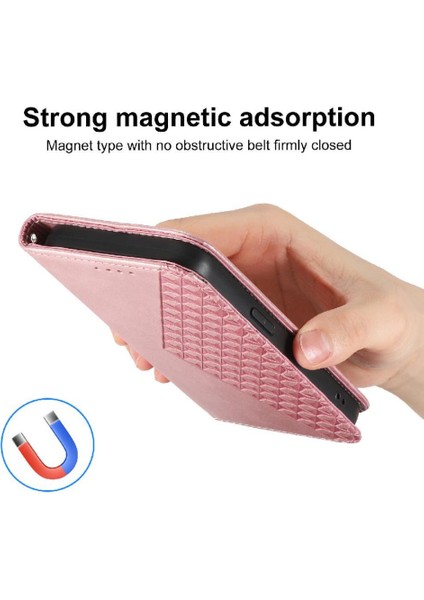 Xiaomi Poco X7 Pro Için Flip Case El Kayışı Cüzdan Eşkenar Dörtgen Şekli Standı Kullanımı (Yurt Dışından)