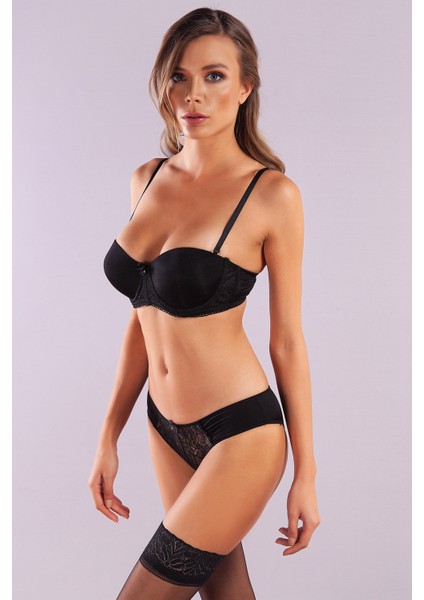 Gala Push-Up Strapless Bra, Siyah Konforlu ve Şık Sütyen, Strapless