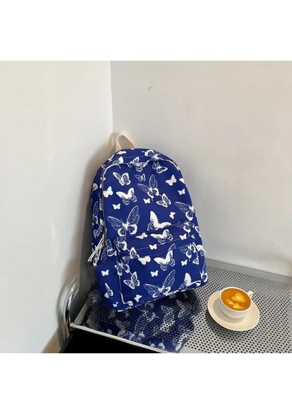 Moda Deseni Koreli Kadınlar Sırt Çantası Öğrenci Okul Kitabı Depolama ve Seyahat Organizatörü Için Sırt Çantası Ююак С Экраном Renk: Mavi (Yurt Dışından)