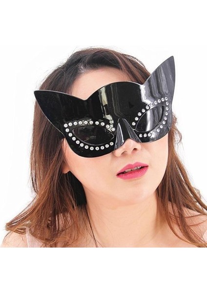 Nessiworld Siyah Renk Siyah Camlı Kedi Şekilli Parti Gözlüğü 20x11 cm fiyatları