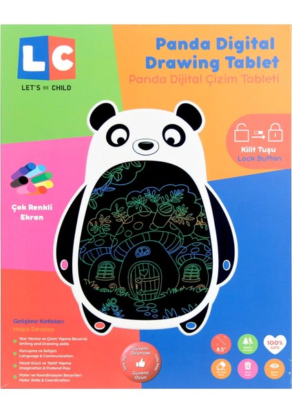 Nessiworld LCD Dijital Renkli Panda Çizim Tableti 8,5 Inç modelleri
