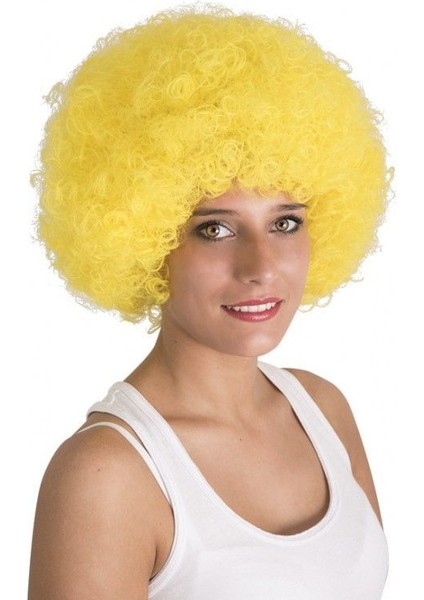 Nessiworld Sarı Renk Kıvırcık Afro Bonus Peruk fırsatları