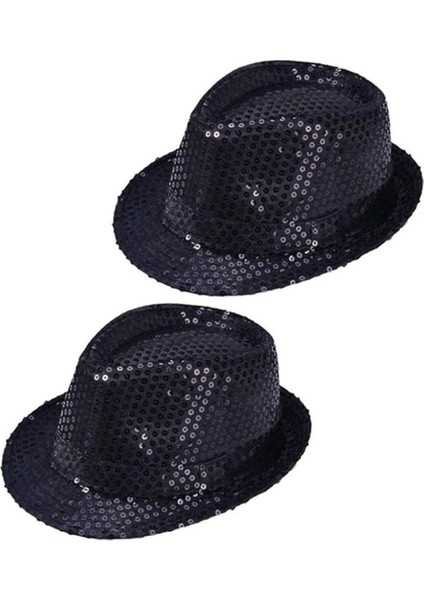 Nessiworld Çocuk Boy Siyah Payetli Şapka Gösteri Şapkası Michael Jackson Şapkası 54 No modelleri