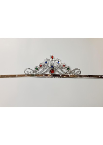 NessiWorld GümüşRenkPlastikPrensesTacıKraliçeTacı60cm