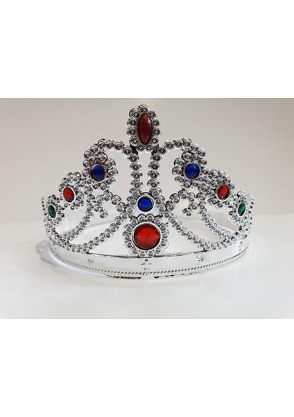 NessiWorld GümüşRenkPlastikPrensesTacıKraliçeTacı60cm modelleri