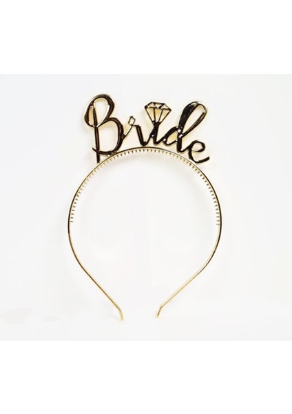 NessiWorld BrideYazılıTaçveBrideToBeYazılıGözlükSetiAltınRenk