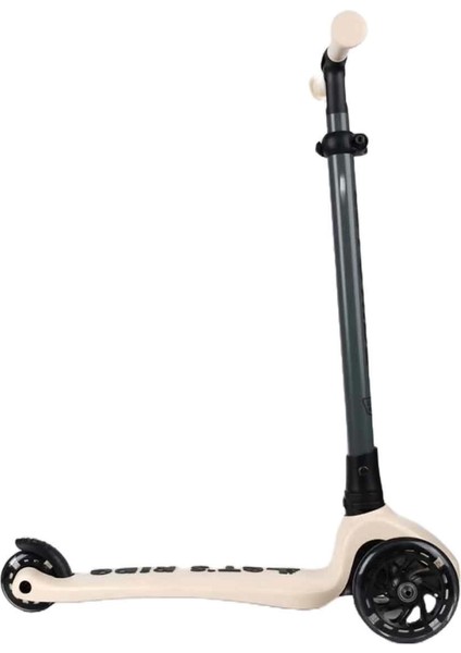 Nessiworld Let's Ride Two Işıklı Katlanabilir 3 Tekerlekli Scooter Bej