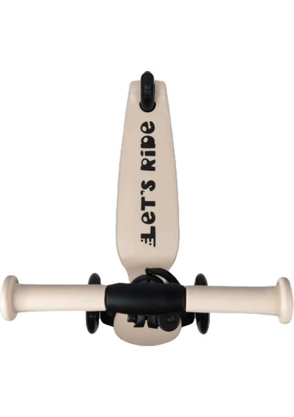 Nessiworld Let's Ride Two Işıklı Katlanabilir 3 Tekerlekli Scooter Bej