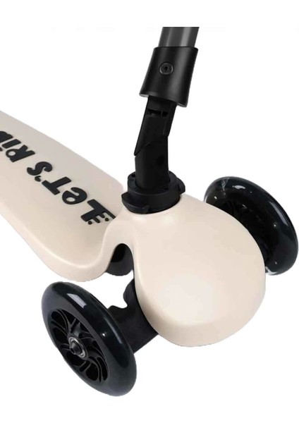 Nessiworld Let's Ride Two Işıklı Katlanabilir 3 Tekerlekli Scooter Bej