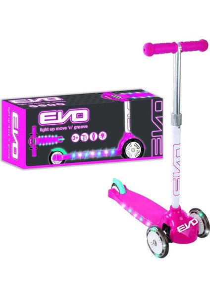 Evo Işıklı Move N Groove Pembe Üç Tekerlekli Scooter