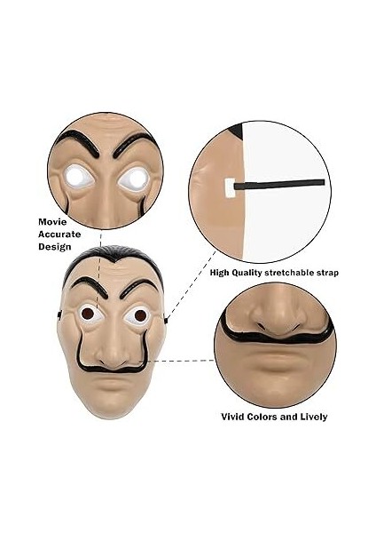 Nessiworld La Casa De Papel Salvador Dali Maskesi Orjinal Ithal Ürün modelleri