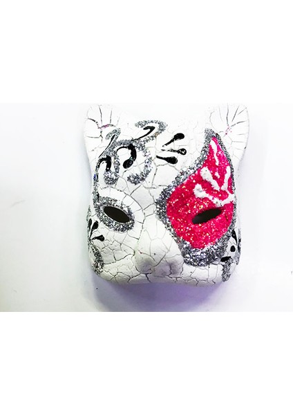 NessiWorld Pembe Renk İşlemeli Seramik Malzemeden İmal Venedik Kedi Model Magnet