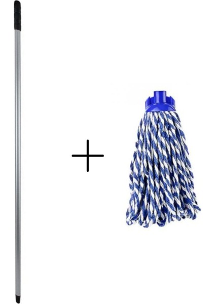 120 cm Alüminyum Saplı Islak Mop Seti, Rahat Temizlik Sağlar.