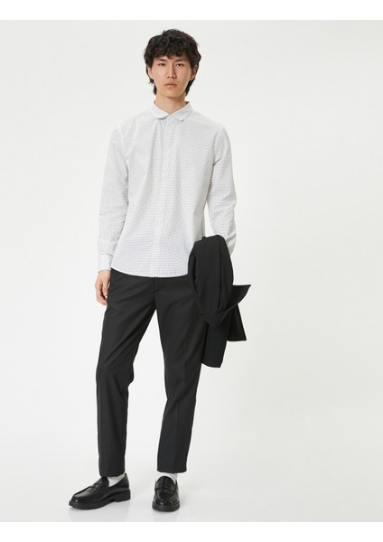 Yeni Sezon Slim Fit Gömlek Yarım Italyan Yaka Düğmeli Pamuklu fiyatları
