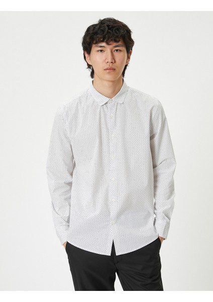 Yeni Sezon Slim Fit Gömlek Yarım Italyan Yaka Düğmeli Pamuklu modelleri