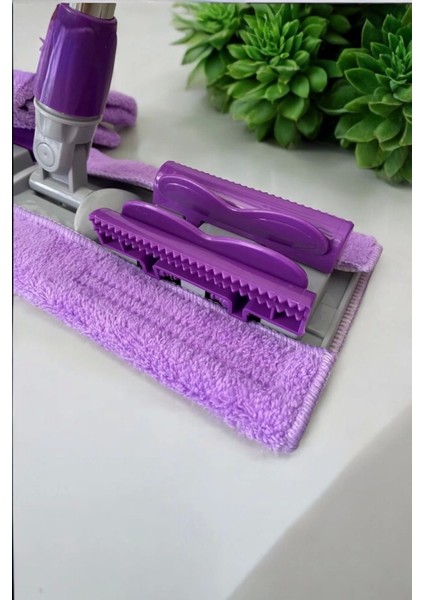 Pratik Mandallı Yer Mopası + Yedek Mikrofiber Bez Hediye, Temizlik Kolaylığı