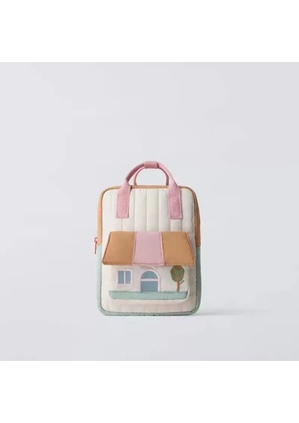 Yeni Ağaç Evi Nakış Ebeveyn-Çocuk Çıkış Kontrastlı Renkli Erkek ve Kız Sırt Çantası Elde Hafif Backpackcolor: Bej (Yurt Dışından)