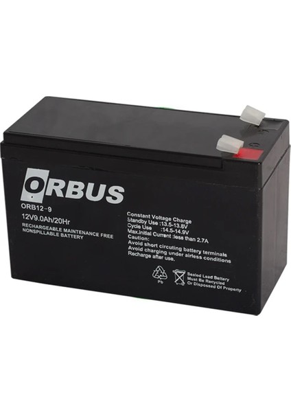 Orbus 12 Volt - 9 Amper Akü (150 x 65 x 90 Mm) (4401)